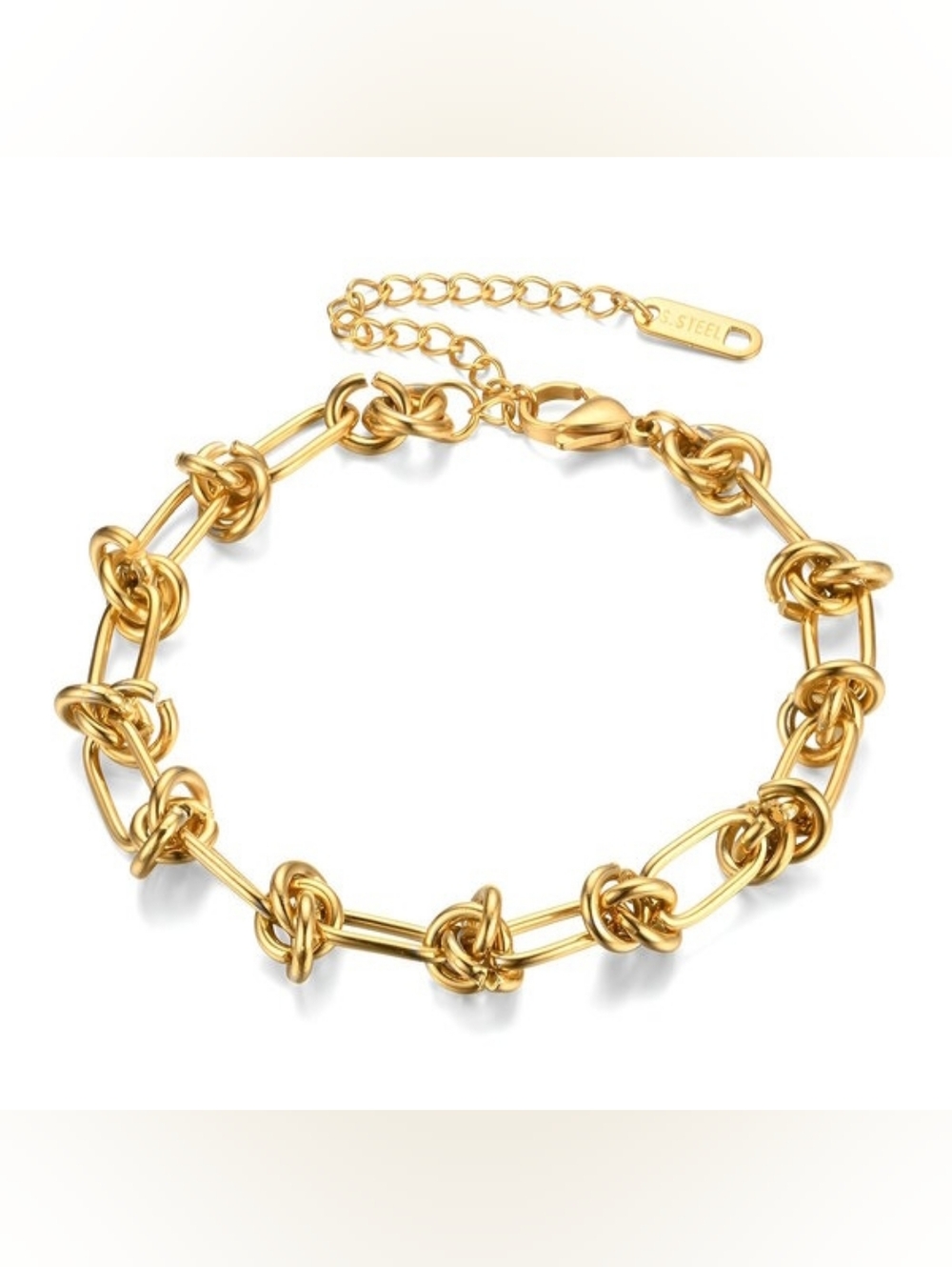 Bracelet, 18K Gold Plated Steel